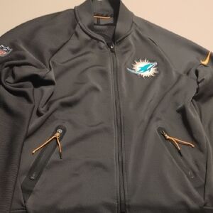 Miami Dolphins Team Issued On Field NFL Gray Jacket with Logo
